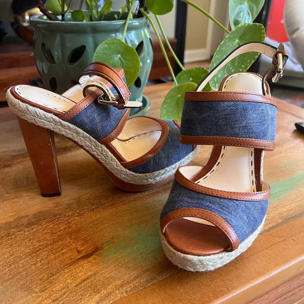 👠 🚨 Coach Denim Espadrille Heels | Size 6 🚨 - Picture 5 of 10